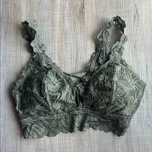 Lace Bralette in Olive Green